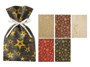 Sáček vánoční 16x25cm FABRIC STAR