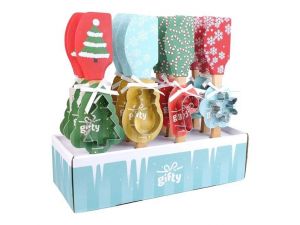 Gifty - Stěrka s vykrajovátkem vánoční - display 12ks