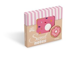 Gifty - Notes 9x9 - donut jahoda