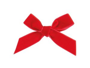 Mašle 5922 sametová červená 8 cm, 12 ks