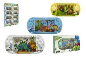 Vodní hra hlavolam dinosaurus plast 18cm 4 barvy v krabičce
