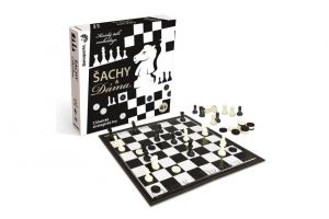 Šachy & Dáma 2v1 společenská strategická hra v krabici 26,5x26,5x5cm