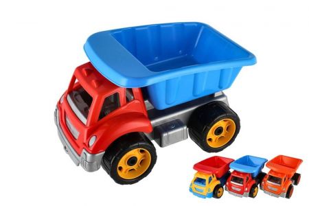 Auto stavební sklápěčka plast na volný chod 3 barvy 19x18x26cm 12m+