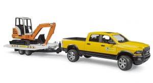 BRUDER 02546 (2546) Auto RAM Rental Service s vozíkem a bagrem