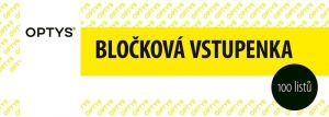 Bločková vstupenka, 14 × 5 cm, 100 listů, číslovaná, ŽLUTÁ, OPTYS 1267ZL