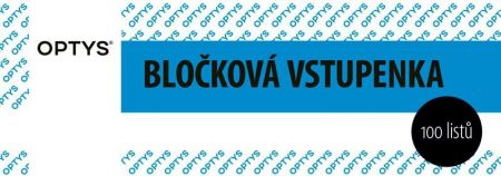 Bločková vstupenka, 14 × 5 cm, 100 listů, číslovaná, MODRÁ, OPTYS 1267MO