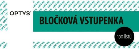Bločková vstupenka, 14 × 5 cm, 100 listů, číslovaná, ZELENÁ, OPTYS 1267ZE
