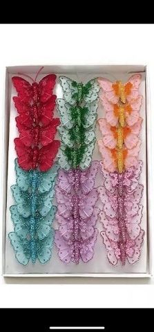 Motýl na klipu 5 cm – mix barev 1ks