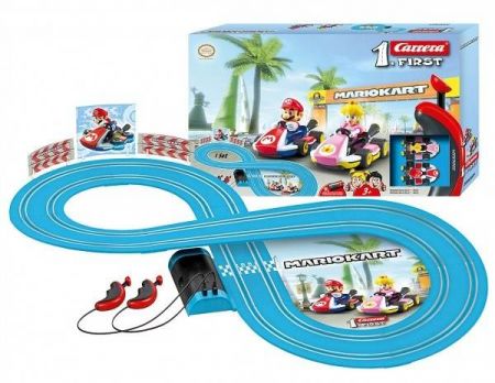 Autodráha Carrera First Mario Nintendo 2,4m plast +2 auta na bat. v krabici 50x30x7cm