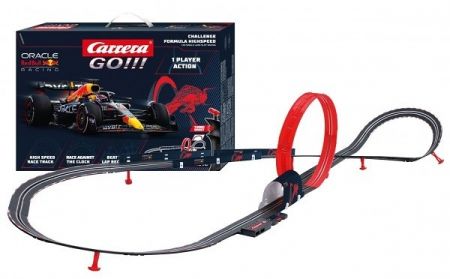 Autodráha Carrera GO!!! 68002 F1 Challenger 6m + 1 formule v krabici 54x36x7cm