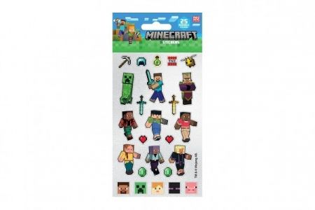 Samolepky Minecraft třpytivé 25ks ve fólii 