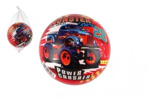 Míč Super cars monster truck nafouknutý 14cm v síťce