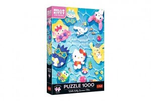 Puzzle Premium Plus: Letní vibrace Hello Kitty 1000 dílků 48x68,3cm v krabici 27x40x6cm