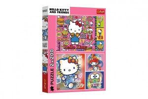 Puzzle 2x200 Hello Kitty a přátelé 41x27,5cm v krabici 26x34x4,5cm