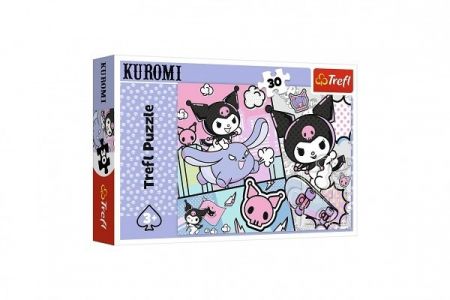 Puzzle Zábava s Kuromi 27x20cm 30 dílků v krabičce 21x14x4cm