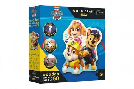 Dřevěné puzzle Junior 50 dílků Legrační Tlapková Patrola/Paw Patrol 19,5x23,5cm v krabici