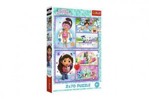 Puzzle 2x70 Zahrajte si s Gabby 27,5x18cm v krabici 19x29x4cm