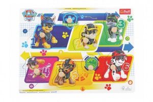 Vkládačka/Puzzle deskové obrysové dřevěné Tlapková patrola/Paw Patrol ve fólii 30x22cm 18m