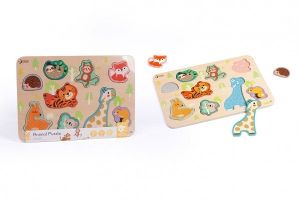 Puzzle/Vkládačka deskové zvířátka dřevo ve fólii 30x21cm 18m+