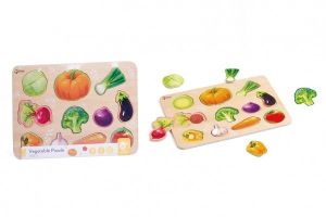 Puzzle/Vkládačka deskové zelenina dřevo ve fólii 30x21cm 18m+