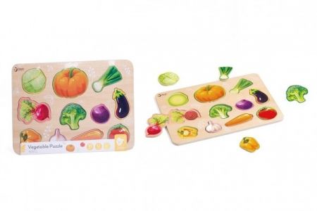 Puzzle/Vkládačka deskové zelenina dřevo ve fólii 30x21cm 18m+