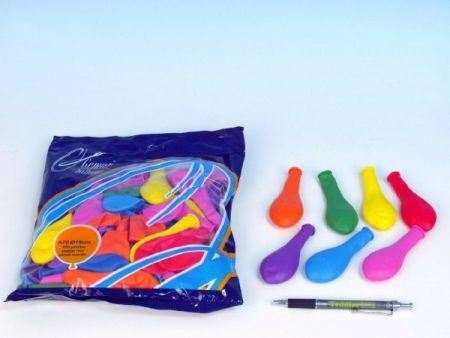 Balonek/Balonky nafukovací 7" průměr 19cm 100ks v sáčku karneval