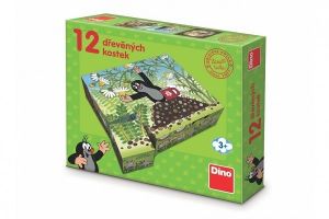DINO Dřevěné lic. kostky Krtek a přátelé – 12 kostek