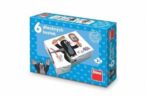 DINO Dřevěné licenční kostky Krtek - 6 ks