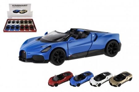 Auto Kinsmart Bugatti Mistral kov/plast 13cm na zpětné natažení 4 barvy