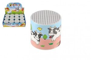 Plechovka zvuk krávy plast 6x6cm