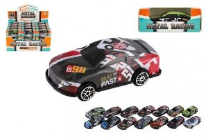 Auto závodní mini kov/plast 6cm na volný chod mix barev v krabičce