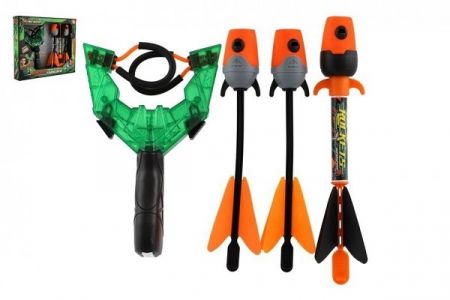 Prak + šipky 3ks pískající plast 12x21cm v krabici 34x29cm