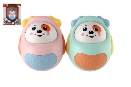 Roly Poly pes/pejsek plast 10cm se zvukem 2 barvy v krabičce 14x18x10cm 3m+