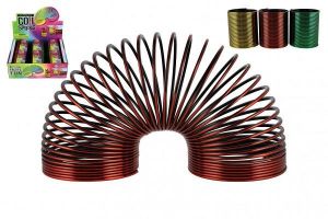 Spirála/pružina kovový efekt plast průměr 8,5cm 3 barvy