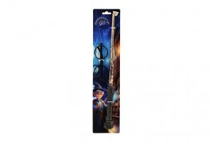 Kouzelnický set - hůlka 40cm, brýle plast na kartě 9,5x42,5cm karneval
