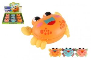 Krab zmáčkni a jeď plast 11x8cm na zpětné natažení 3 barvy