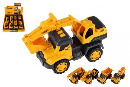 Auto stavební nákladní kov/plast 13cm na setrvačník 4 druhy