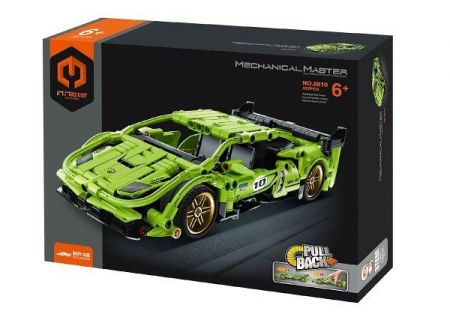 Stavebnice iM.MASTER auto sportovní plast 457 dílků na zpětné natažení v krabici 31x23x6,5
