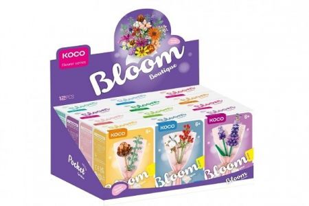 Stavebnice mini KOCO Malý pugét plast mix druhů v krabičce 8x12x4cm