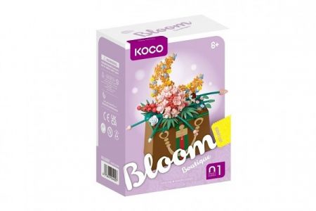 Stavebnice mini KOCO Květina v kabelce plast 245ks v krabičce 11x15x6cm