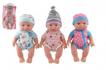 Miminko/miminko pevné tělo plast 25 cm na baterie se zvukem 3 druhy v plastové taštičce 13