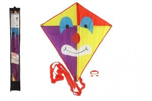 Drak létající klaun nylon 78x88cm v látkovém sáčku 11x90x2cm