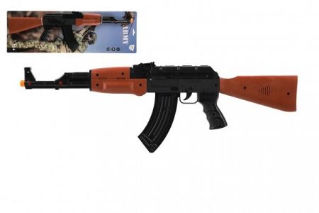 Samopal ARMY plast 62cm na baterie se zvukem se světlem na kartě