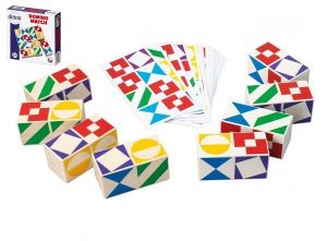 Domino match společenská hra dřevo v krabičce 15x15x3,5cm
