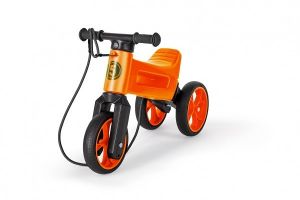 Odrážedlo FUNNY WHEELS Rider SuperSport oranž. 2v1+popruh, výš. sedla 28/30cm nos. 25kg