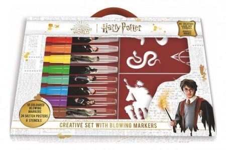 Kreativní sada fixy foukací 10ks se šablonami Harry Potter v krabici 38x28cm