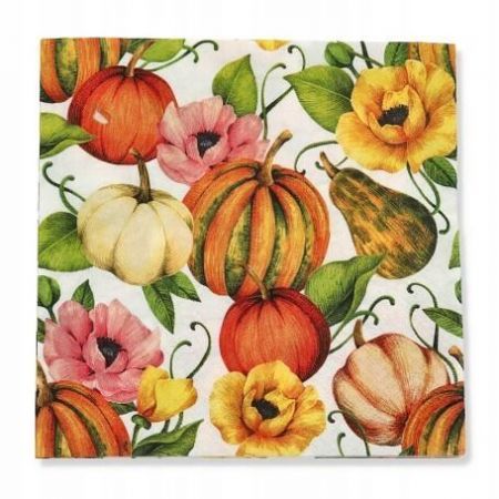 Ubrousky PAW TETE L (20ks) Pumpkins and Poppies