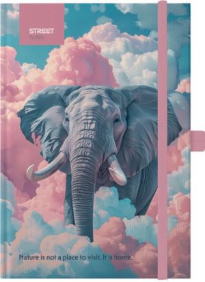 Blok ANIMALS Elephant A5 linka s gumou