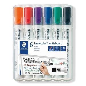 Popisovač na bílou tabuli 351 B WP6 "Lumocolor 351 B", sada, 6 barev, klínový hrot, STAEDT
