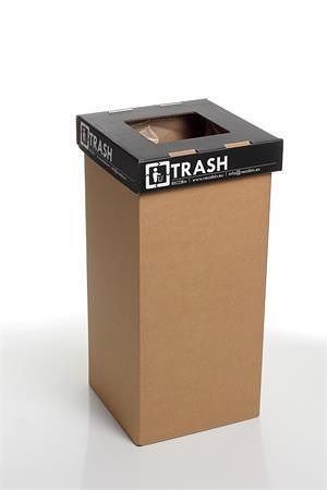 Koš na tříděný odpad "Mini", recyklovaný, anglický popis, černá, 20 l, RECOBIN